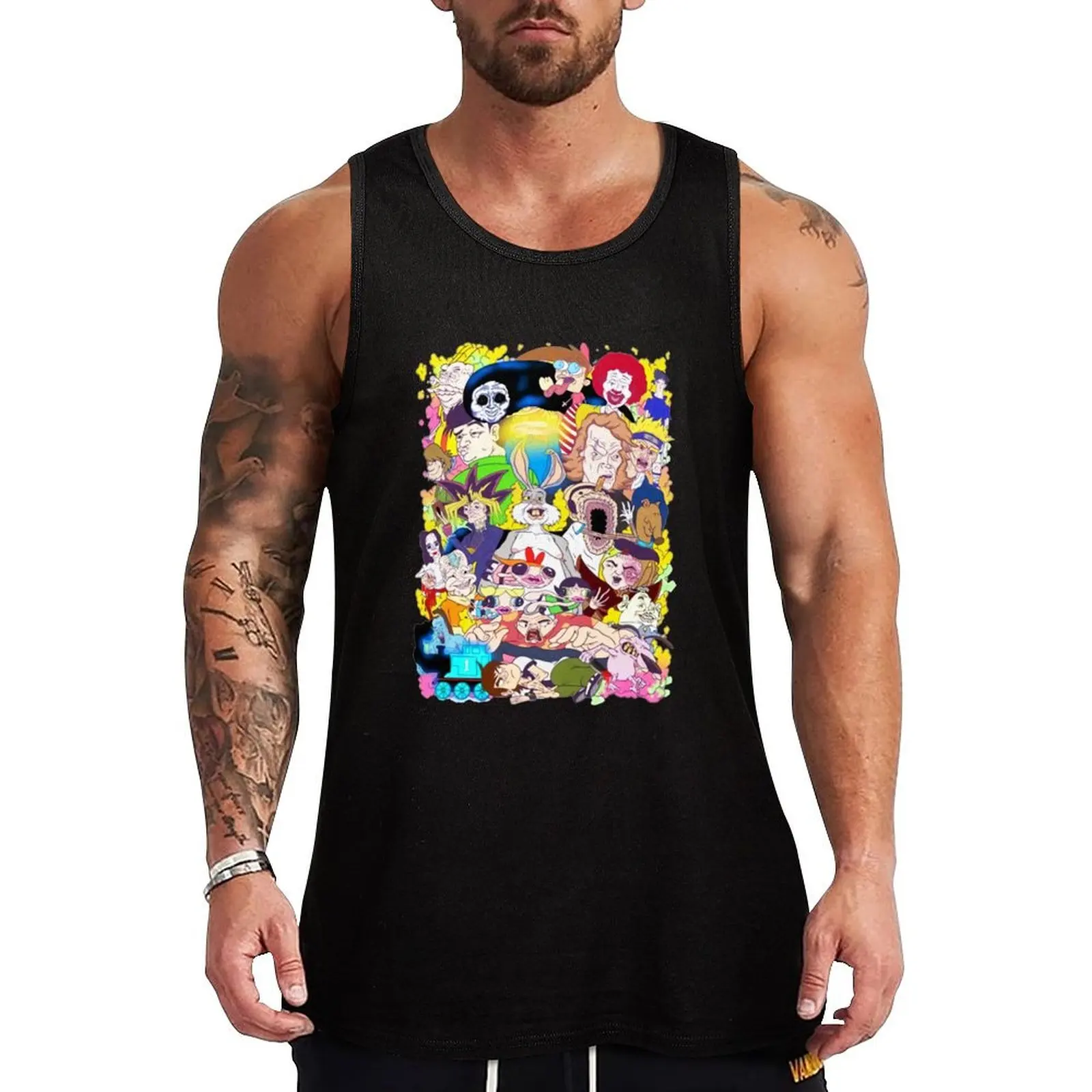 

D Electro Component Meat Canyon Merch Cartoon Tank Top gym clothes men bodybuilding t-shirt