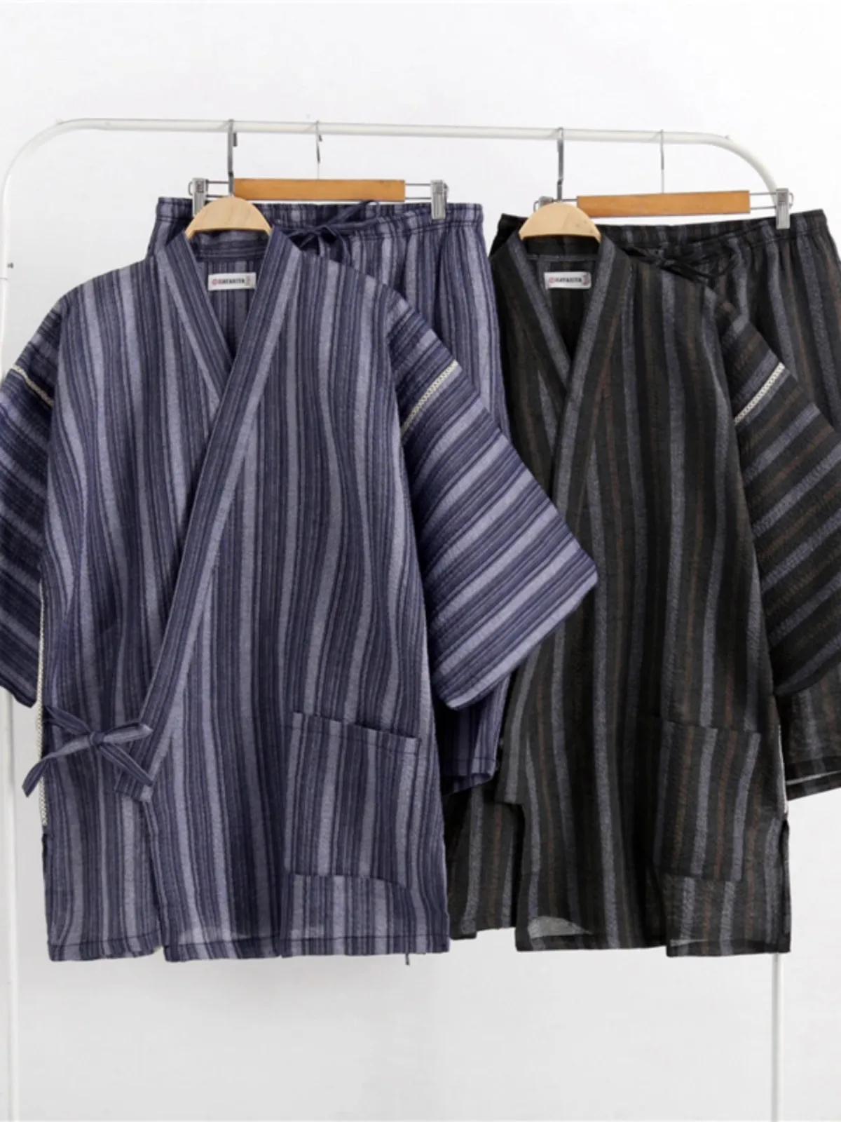 

Japanese Jinbei Yukata Set Oversized Cotton Kimono Pajamas for Men & Women, Sauna and Home Lounge Wear
