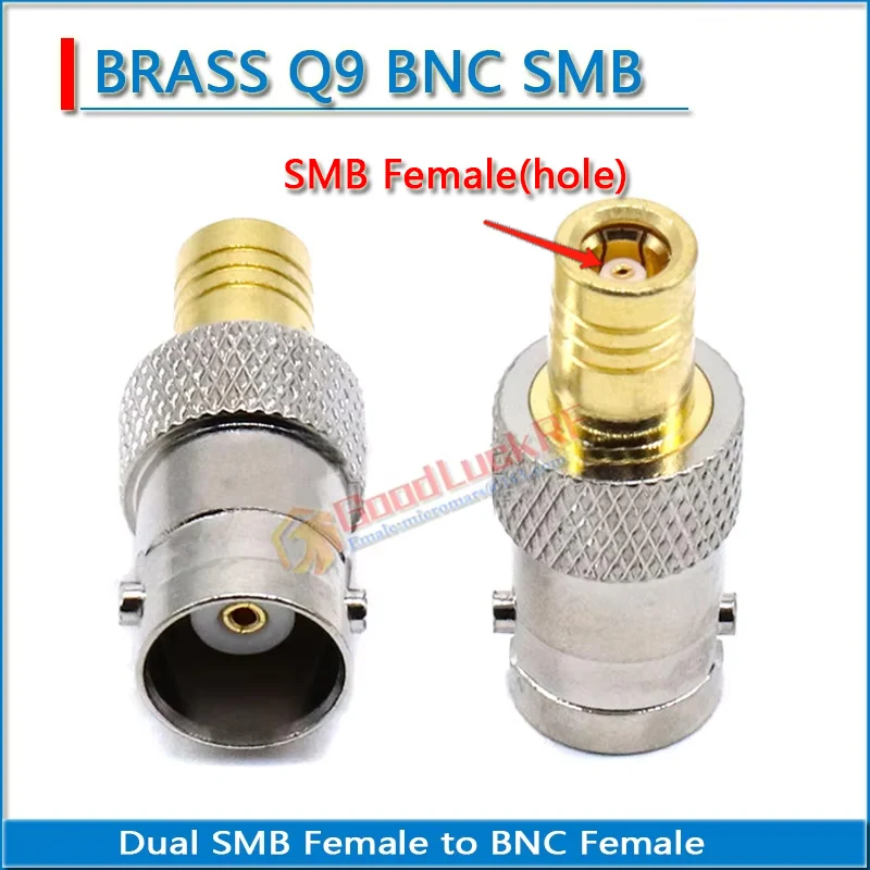 

Q9 BNC Female to SMB Female Plug gold Plated Straight 50 ohm Coaxial RF connector Adapter BRASS