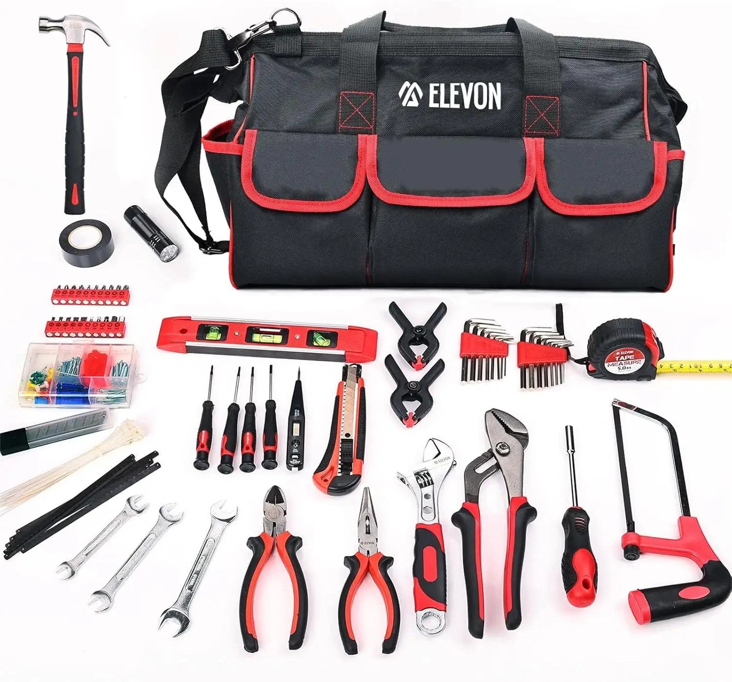 

219-Piece Tool Set with Waterproof Storage Bag Home Repairing Tool with Screwdriver Set DIY Basic Suitable for Bedrooms Bathroom