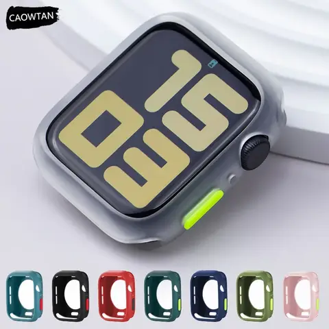 Apple Watch Cover 용 캔디 소프트 실리콘 케이스 9 8 7 6 Se 5 4 3 45mm 42mm 38mm 보호 Iwatch Serier 44mm 40mm 41mm 범퍼 Best5