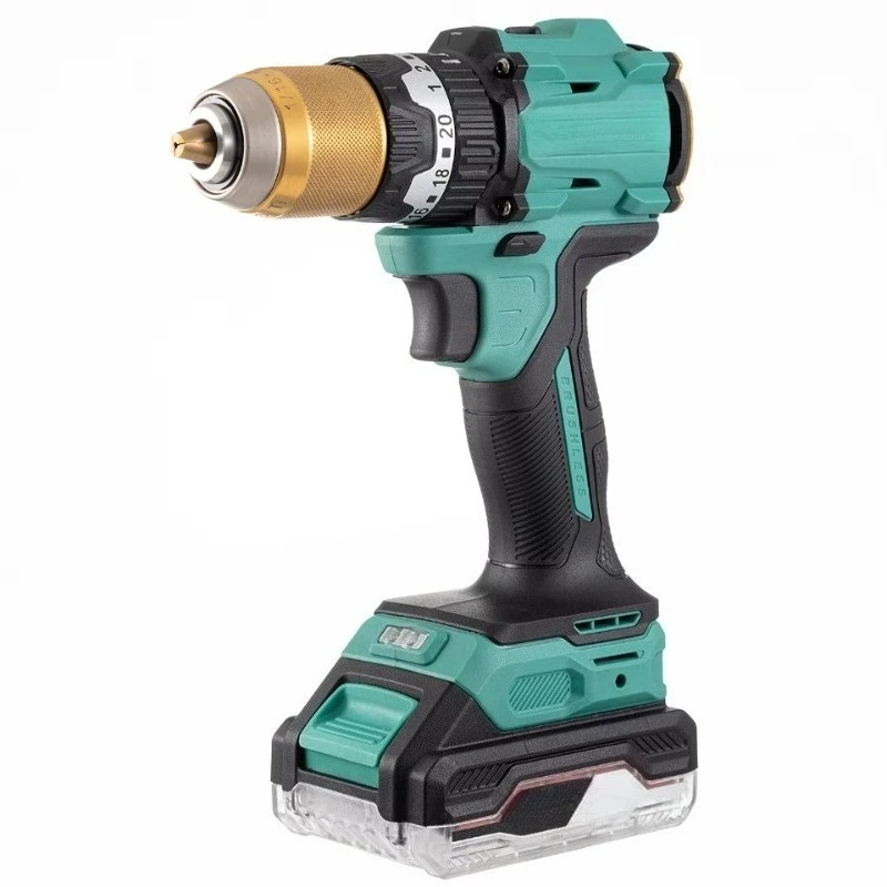 Power Tools 20V Hammer Drill Cordless Impact Drill Kit For Drilling Brick Wall Wood Lightweight Cordless Design Adjustable Speed