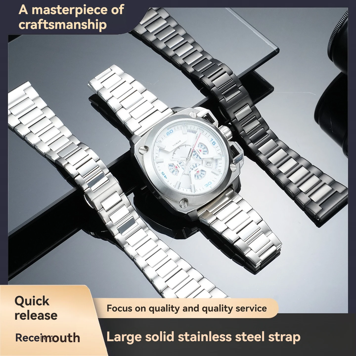 For Diesel Large Watch Replacement Steel Band—Solid Stainless Steel, Compatible with DZ4309, 7313, 7257, 4411 Men's Watch Bands