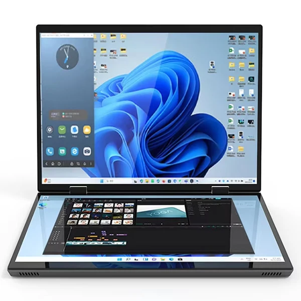 

Wholesale Ultra Slim Notebook Computer N100 16GB RAM Dual Touch Screen 14"+14" 2240*1440 For Personal&Business Laptops