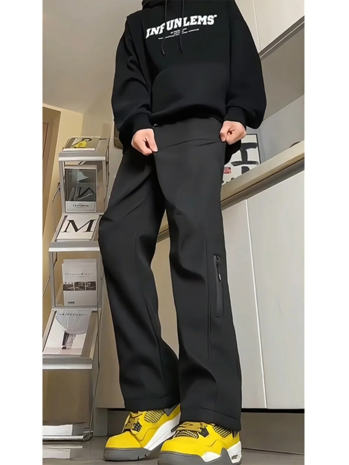 

Водонепроницаемые мужские зимние брюки с флисовой подкладкой, прямые, функциональные, в американском стиле, для повседневной носки, спорта и работы, длинные штаны