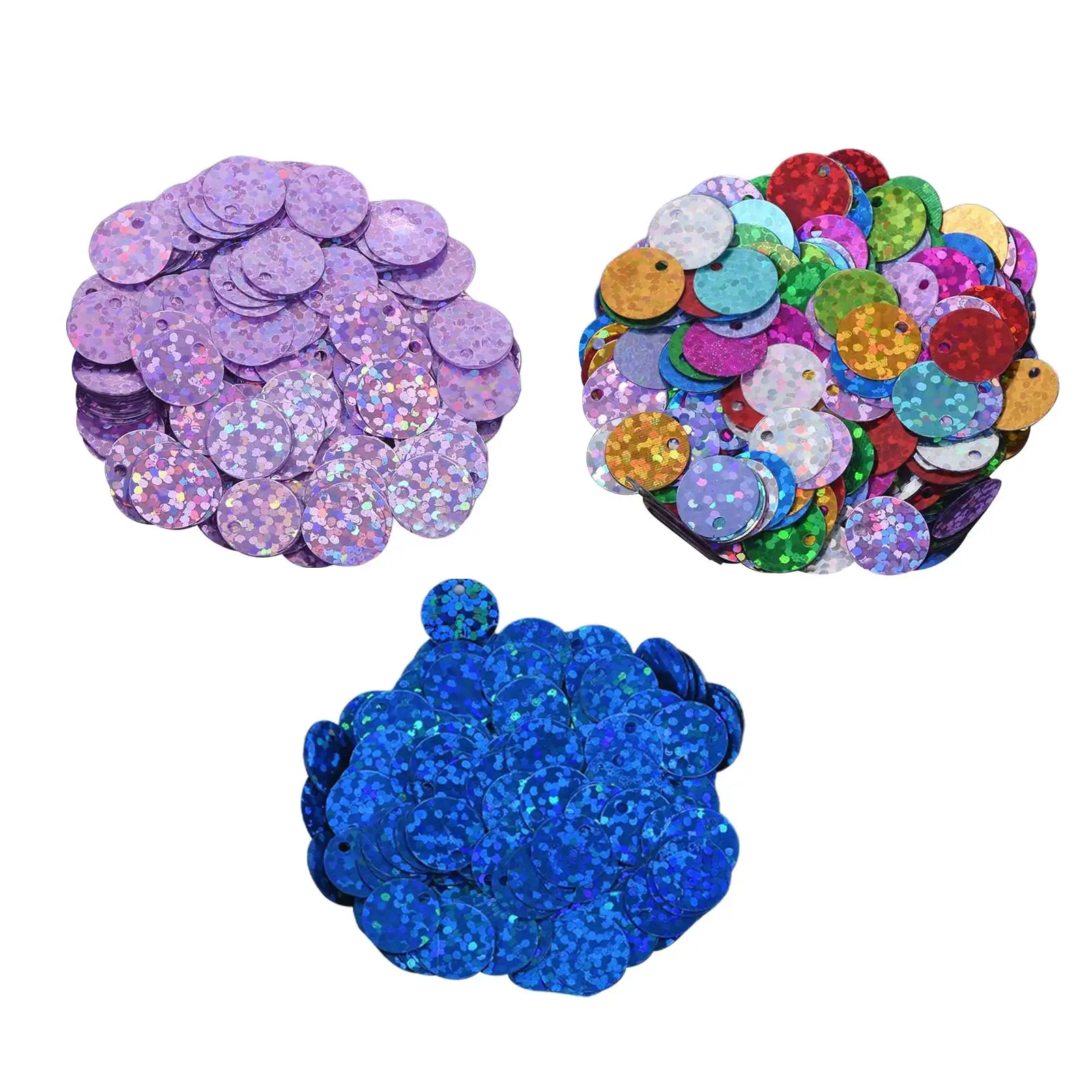 300x 10mm Flat Round Loose Sequins Sequin Paillettes for Sewing with Hole for DIY Headdress Scrapbooking Garment Embroidery