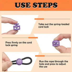30 spring rope locks, double hole circular sliding buckles, elastic drawstring locks - suitable for camping, hiking, backpack sh
