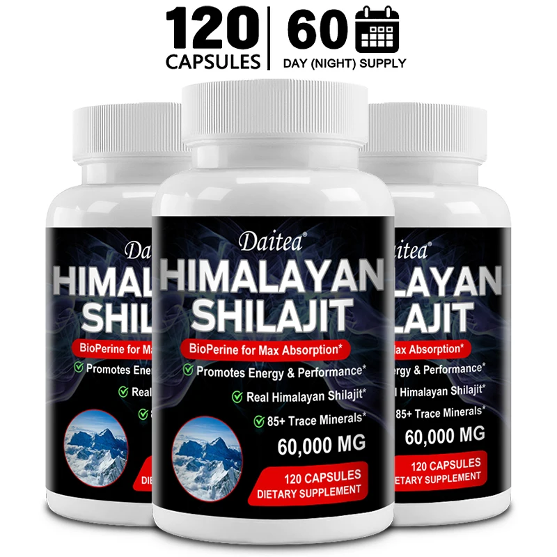 Himalayan Shilajit Capsules - Contains 85+ Trace Minerals, Helps with Nutrient Absorption, Supports The Digestive System