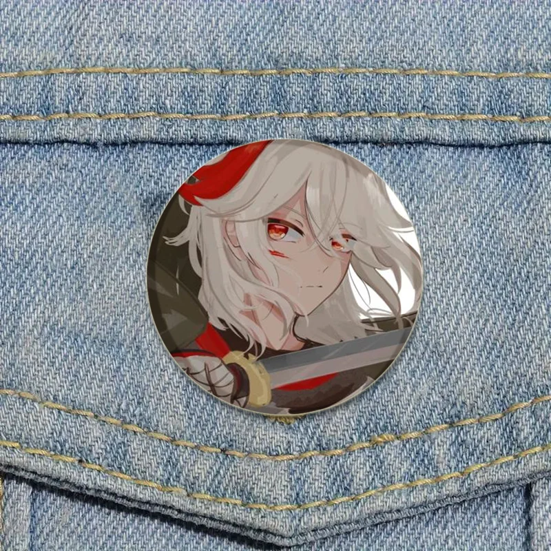 58mm Fashion Jewelry Pop Game Genshin Impact Brooch Kaedehara Kazuha Pins Cartoon Cosplay Badage Accessories for Backpack Gifts