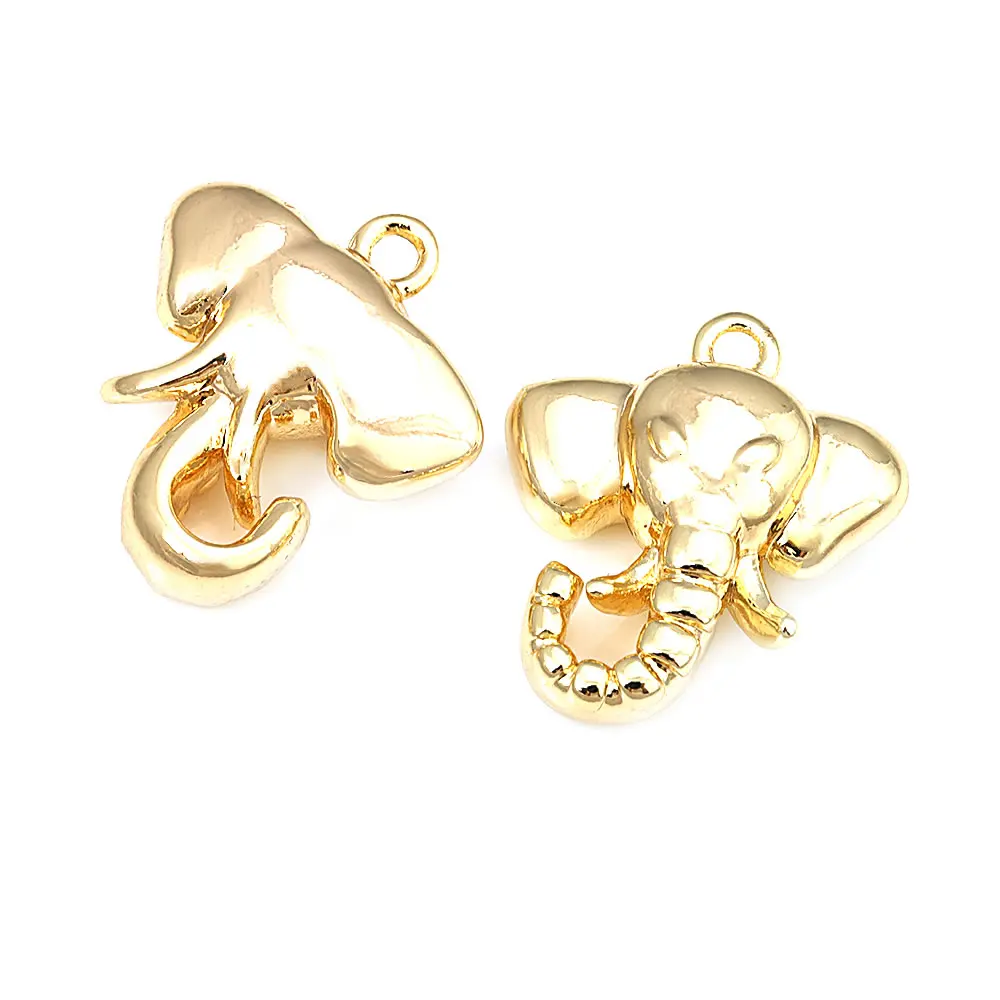 18K Gold Color Brass Elephant Charms Pendants High Quality Diy Jewelry Making Supplies Necklace Earrings Findings Accessories