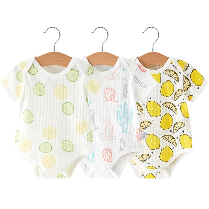 Newborn Clothes Lovely Cartoon Baby Rompers 2021 New Summer Cool Baby Girls One Piece Short Sleeve Cute Infant Boys Overall