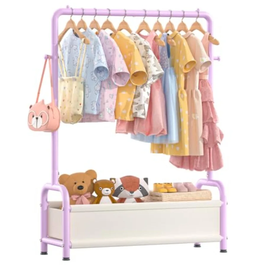 

Clothing Rack with Storage Shelf, Dr Up Storage for Coats, Small Baby Garment Rack for Hanging Clothes, Toddler Wardrobe Closet