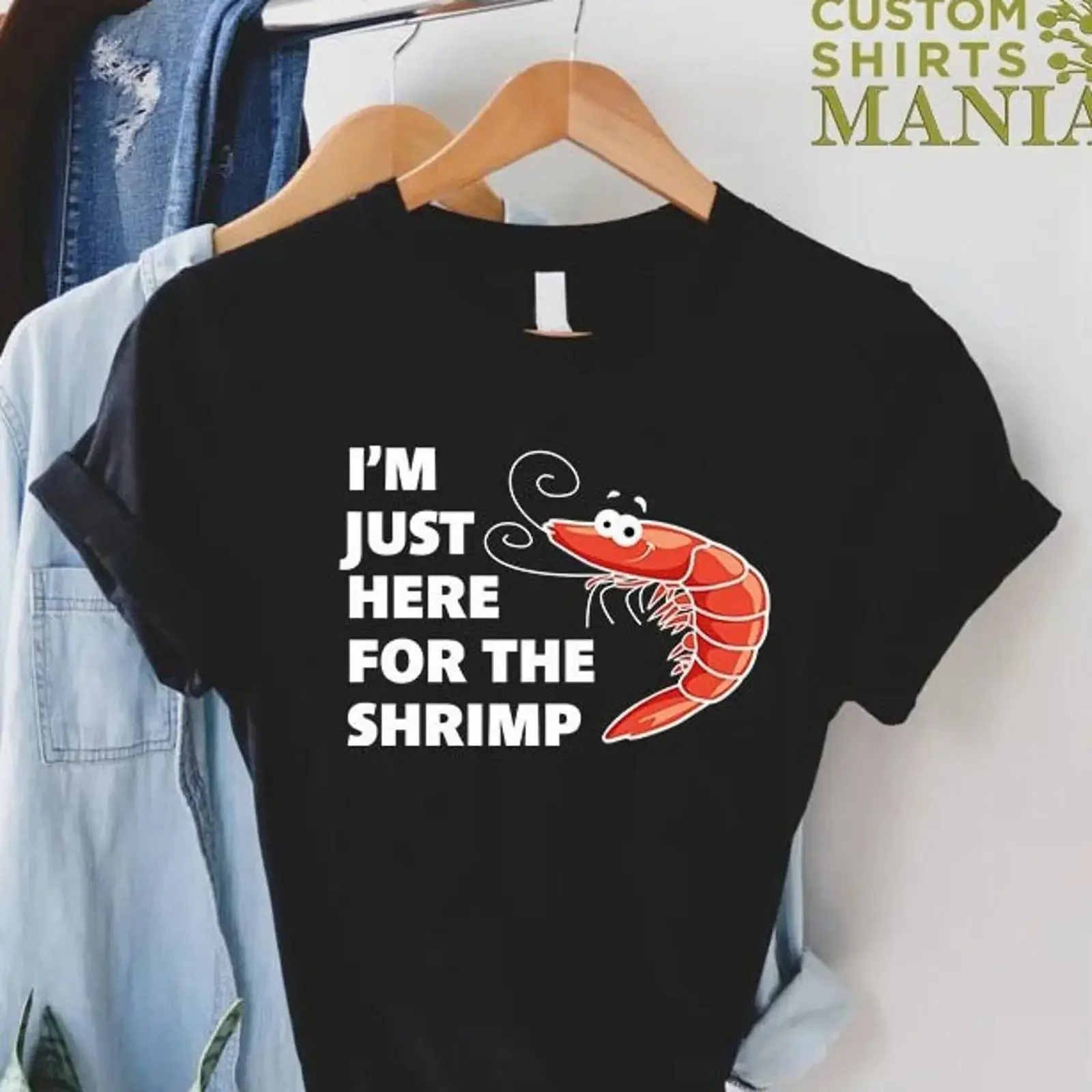 I'm Just Here For The Shrimp Funny T Shirt Lover Boil Seafood Sea Animal vintage Washed Unisex Comfortable designer clothes