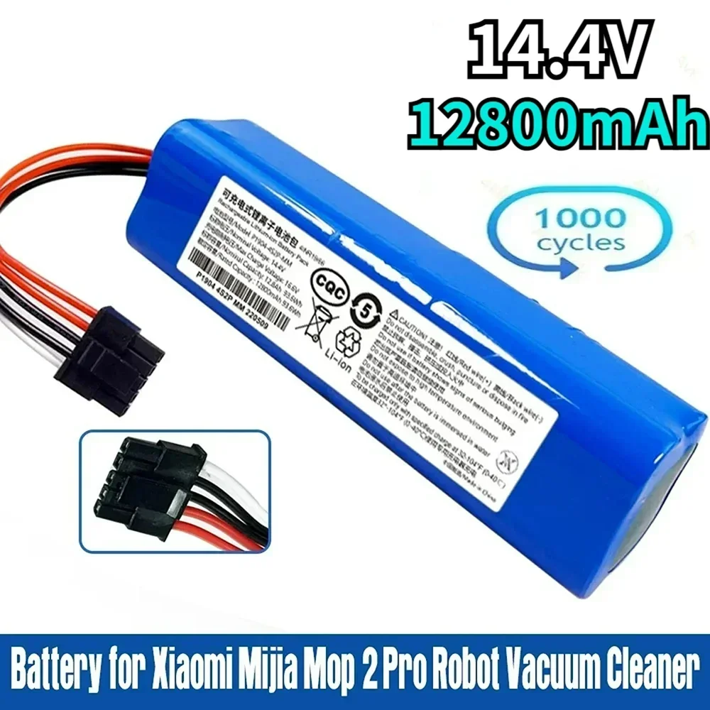 

100% New 14.4V 12800mAh Li-ion Battery D099-4S2P For Xiaomi Mi Robot Vacuum-Mop 2 Pro MJST1SHW MJSTS Battery Accessories Parts