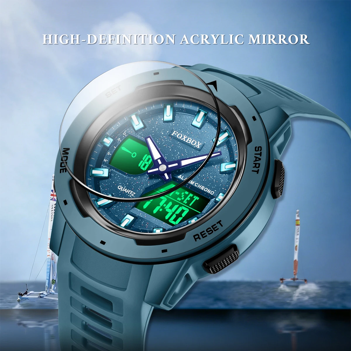 FOXBOX New Men LED Digital Watches Luminous Fashion Sport Waterproof Watches For Man Date Army Military Clock Relogio Masculino - view 3