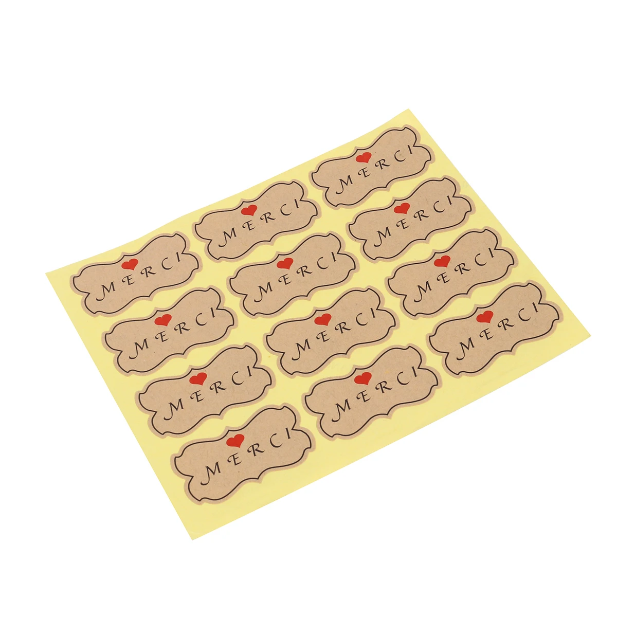 

10 Sheets Stickers Kraft Paper 59x32mm Adhesive Sealing Labels for DIY Food Gift Crafts Thank You Tags
