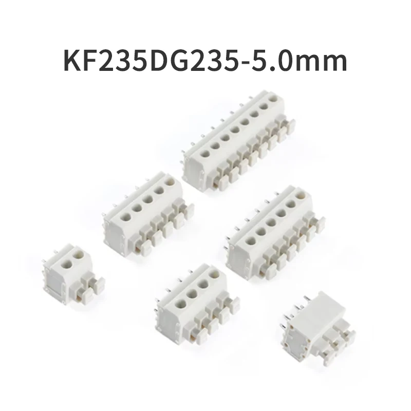 (10 Pieces) KF235 DG235 - 5.0 2P 3P ~ 8P Straight Pitch Spring Loaded PCB Terminal Block 5.0mm 250V 10A