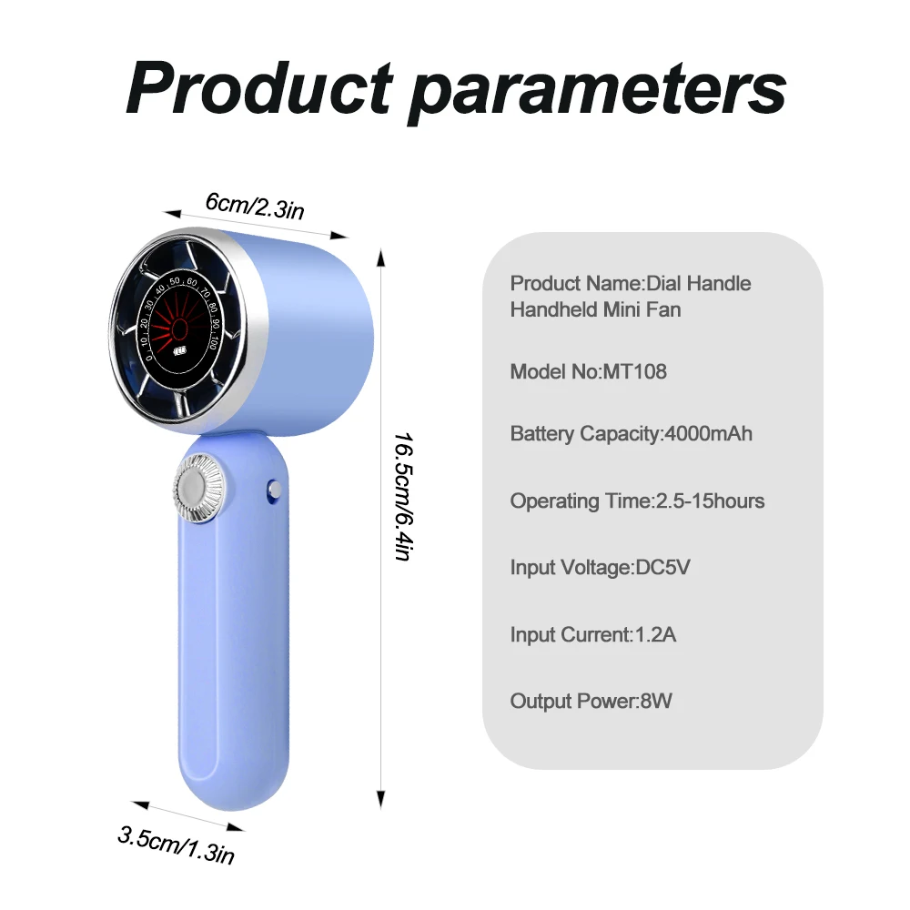 Ventilador de mano portátil, dispositivo eléctrico de refrigeración rápida con pantalla Digital LED, carga rápida, alta velocidad, para el hogar y