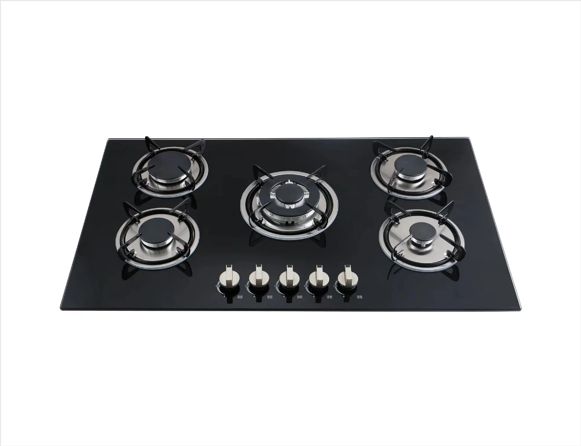 Kitchen Safe Cooking Appliance 5 Burners Built In Gas Cooktops Tempered Glass  Burners Built In LPG NG Gas Stove