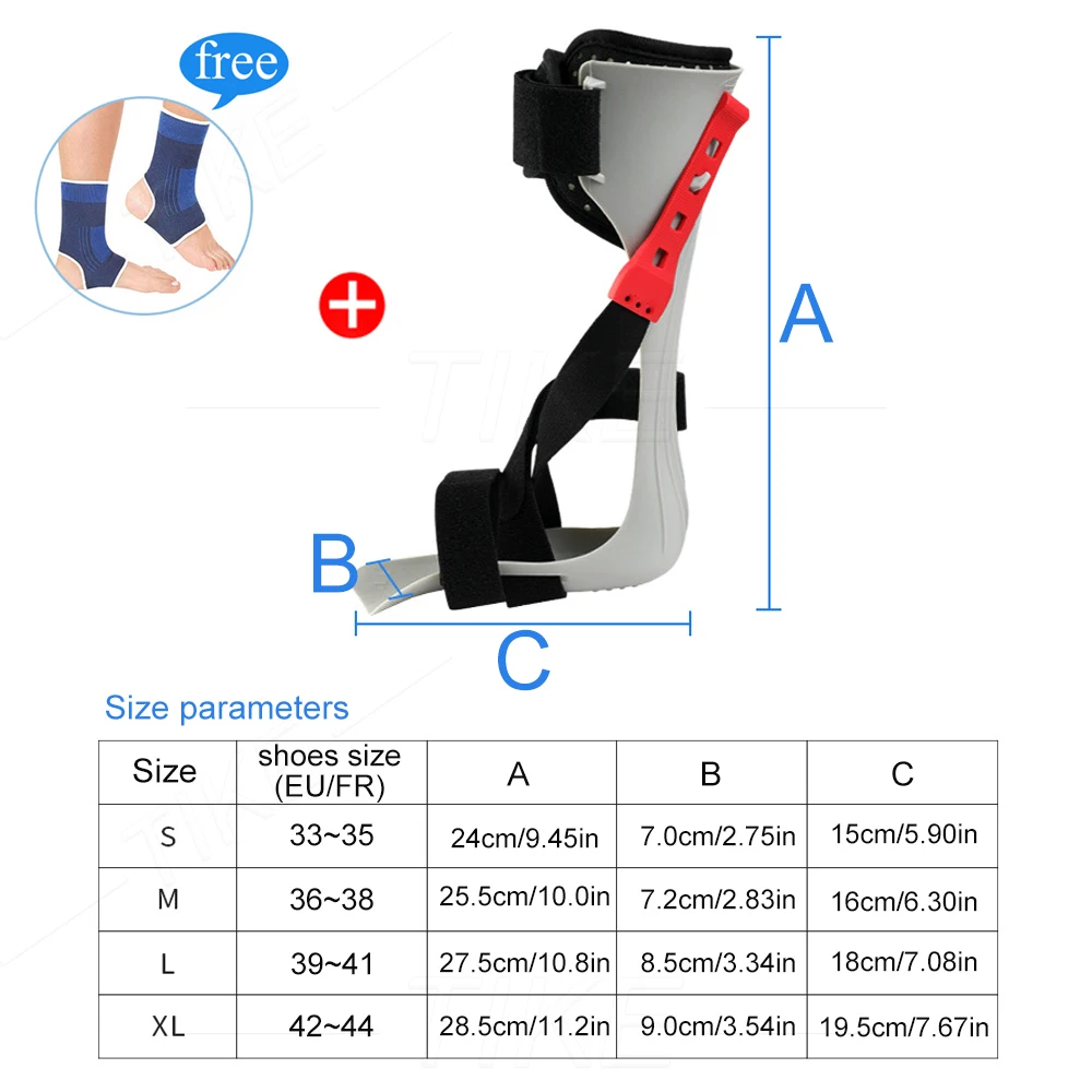 TIKE New AFO Drop Foot Support Splint Ankle Foot Orthosis Brace for Stroke Foot Drop Charcot Achilles Tendon Contracture Disease