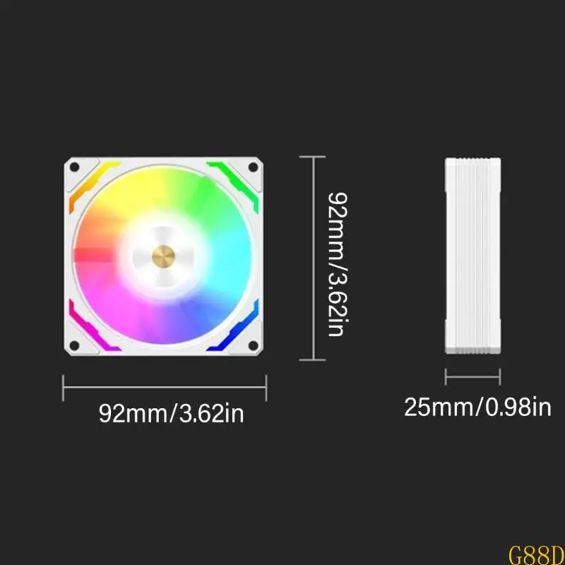 

G88D 9025 Desktop Fan 90mm ARGB LED Lighting Computer Case Fan With PWM Control