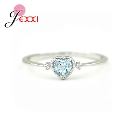 New Fashion 925 Sterling Silver Heart Shaped Wedding Rings for Woman Dropshipping Jewelry Accessory Big Promotion