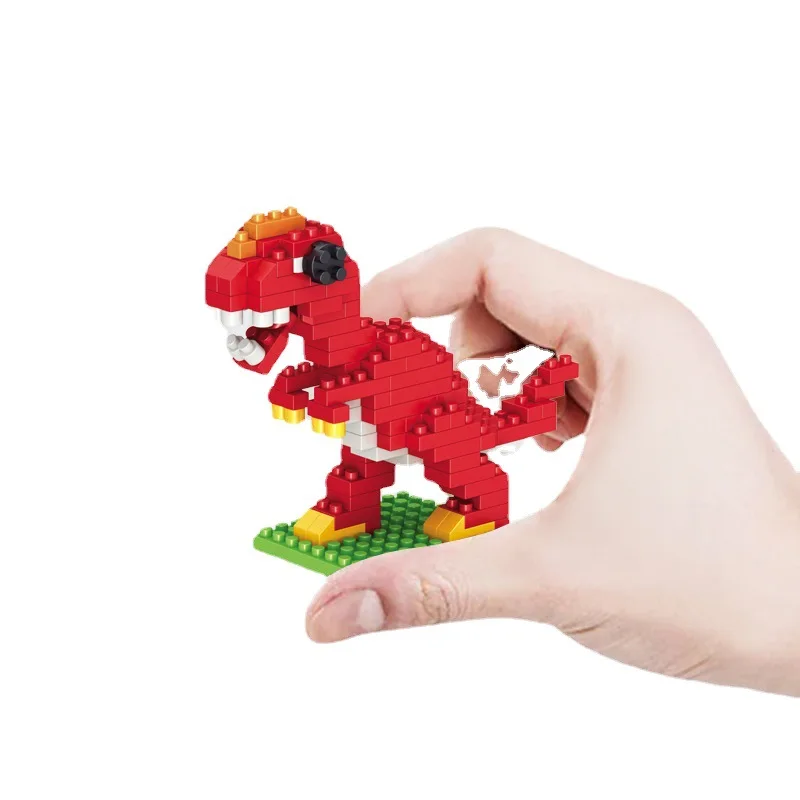 Mini Animals Building Blocks 3D Dinosaur Tyrannosaurus rex Velociraptor Diamond Miniature Figures Model Children Educational Toy