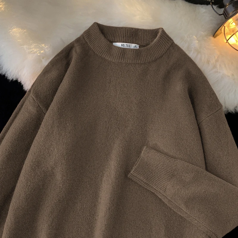 

Мужской круглый вязаный свитер Ne, свободный, удобный, повседневный, длинный свеч, дышащий, мягкий, средний, осенне-зимний, осенне-зимний...