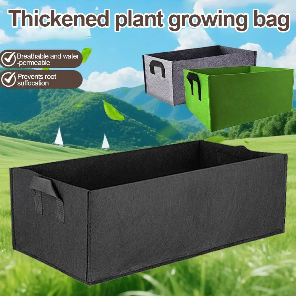 Rectangular Thickened Felt Grow Bag Vegetable Seedling Raising Box Breathable Non-Woven Fabric Planting Pot for Garden Patio