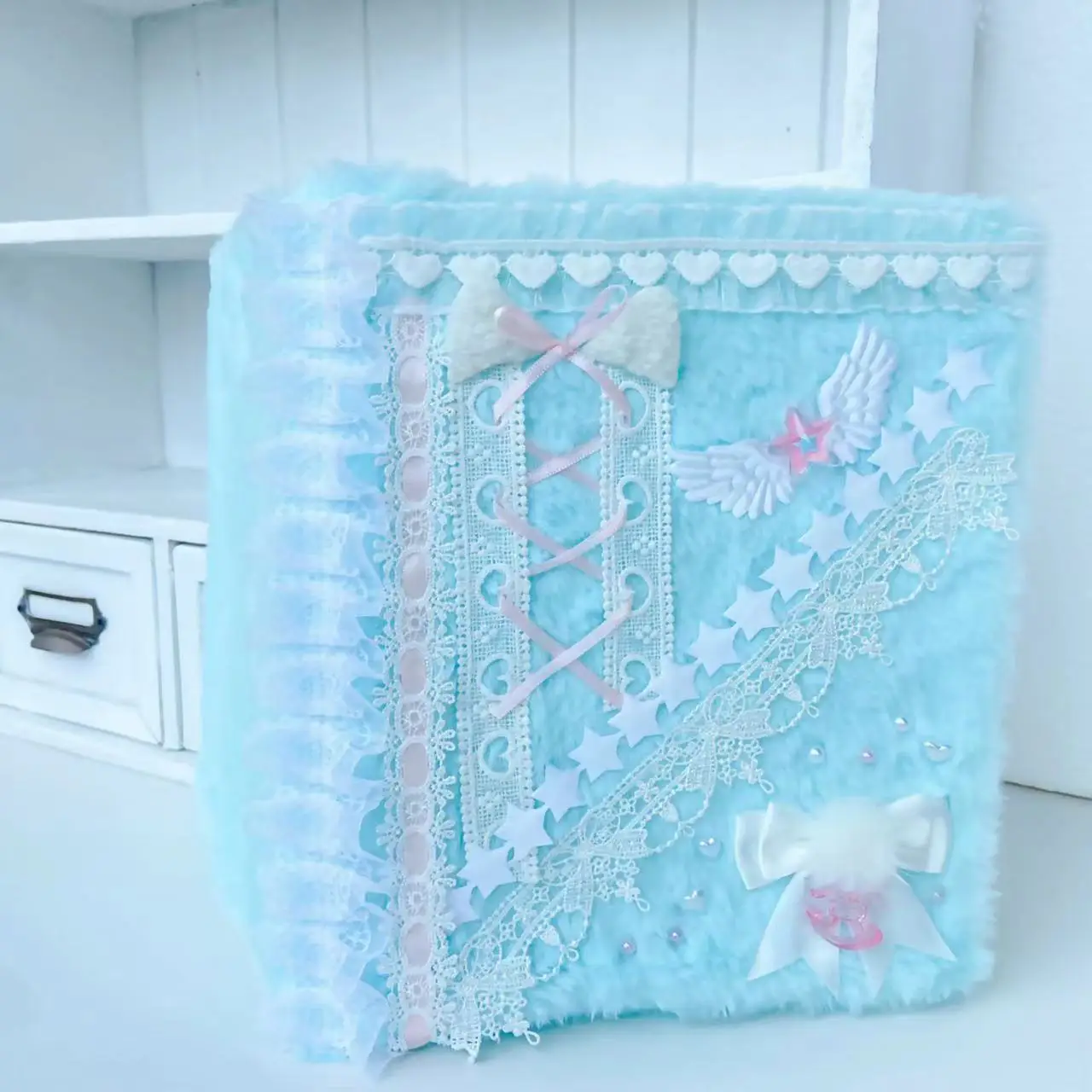 A5  Toploader Kpop Card Binder Orignal Design Pink Blue Plush Cute Loose-leaf INS Girl Korean Collect Notebook Polaroid Album