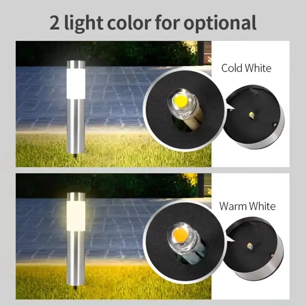 

Waterproof Solar Garden Lights Stainless Steel Ground Plug LED Lighting Solar Powered IP65 Rated Pathway Lights Outdoor Use