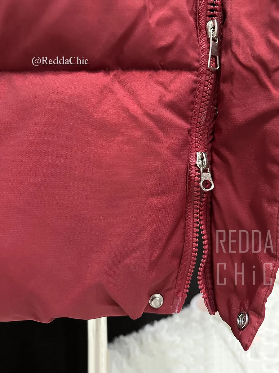 REDDACHiC المظلة مقنعين المرأة طويلة أسفل سترة واحدة الصدر طويلة الأكمام الصلبة البخاخ مبطن معطف ملابس الشتاء غير رسمية
