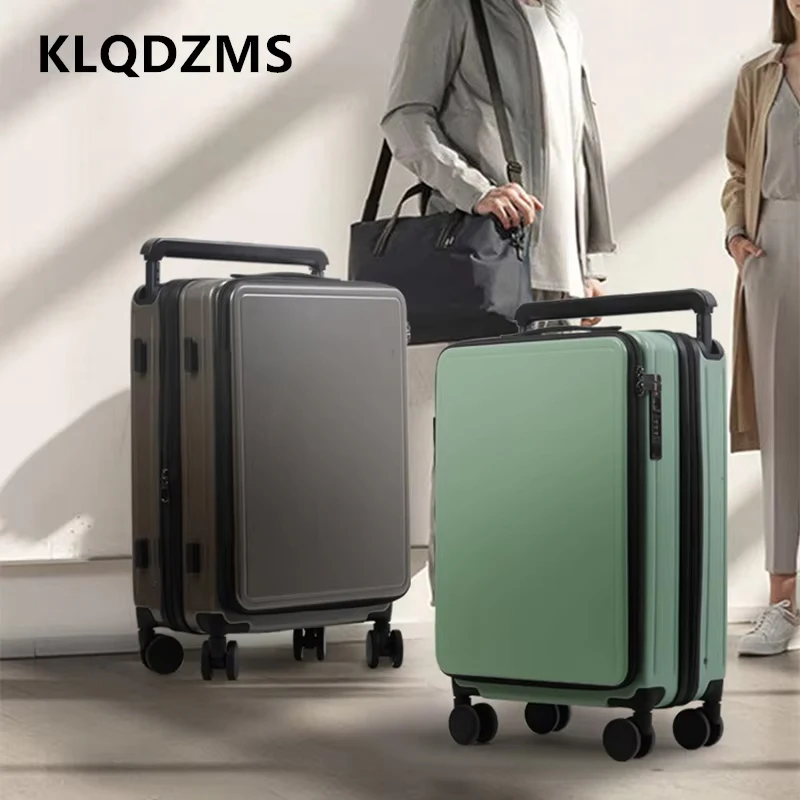 KLQDZMS Handheld Travel Suitcase 2026 Inch ABS+PC Trolley Case Men's Boarding Case Large Capacity Side Opening Rolling Luggage
