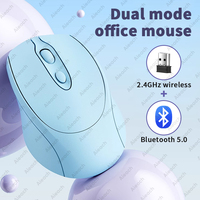 OEMG Ergonomic Compact Mouse, 2.4G+Bluetooth Dual Mode, 1600DPI Silent for Windows/macOS/Android, 500mAh Rechargeable