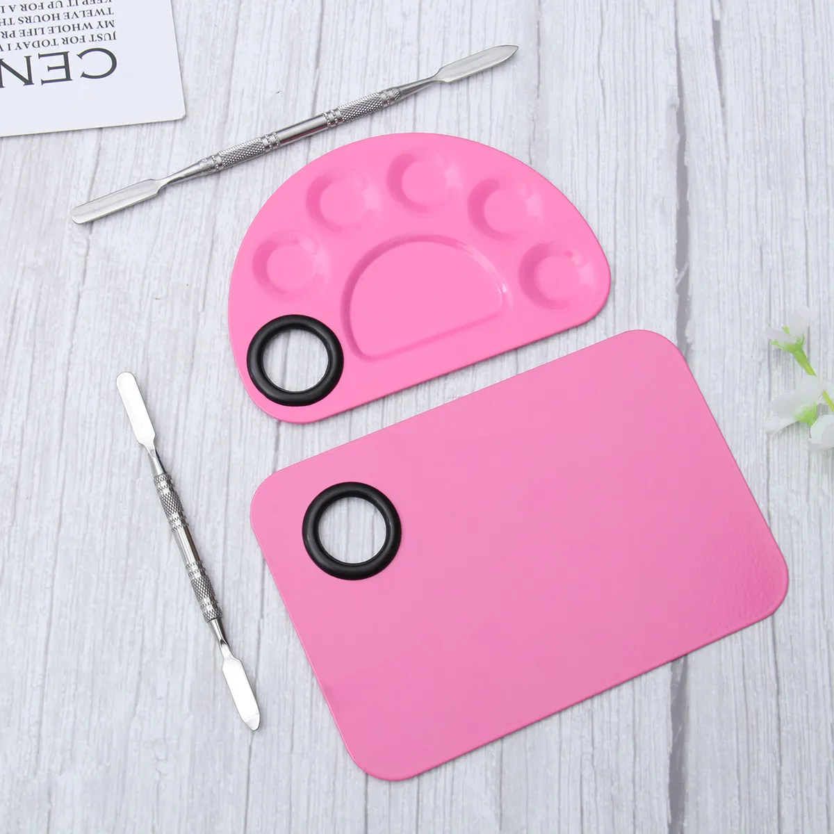 Stainless Steel Painting Palette Tray for Watercolor Oil Acrylic Nail Art Makeup – 2 Sets