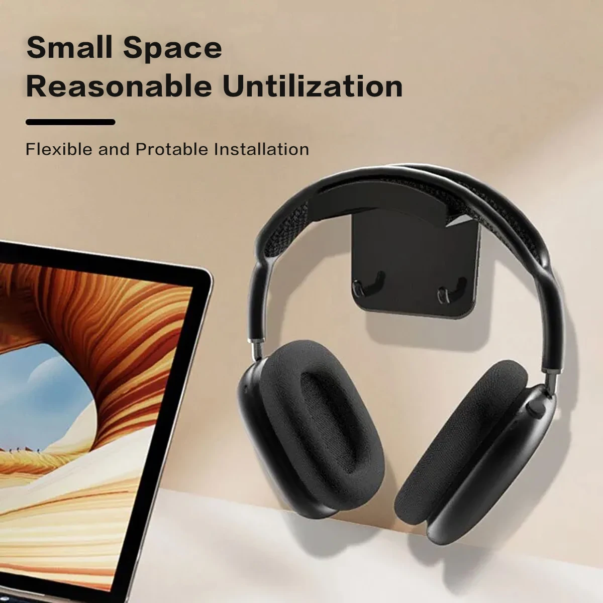 #Headphone hook on the wall, under the table, punch-free headphone rack storage rack, game controller bracket, headphone hanger