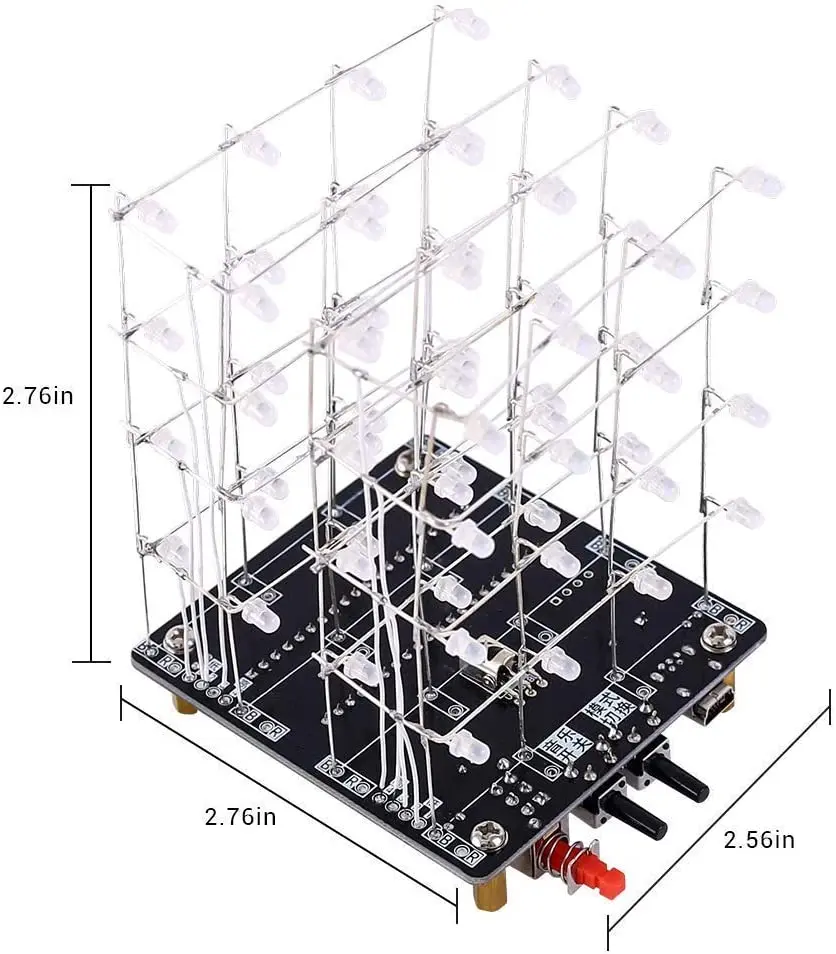 LED Electronic Soldering Kit Colorful RGB Music Light Tower DIY Kit with 3D Animation for Chrismas 51 MCU Suit with Remoter