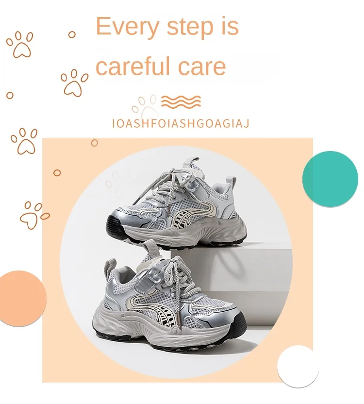 Girls' Shoes and Sports Shoes Spring/Summer 2025 New Style Children's Mesh Upper for big kids Girls Soft Soles Summer