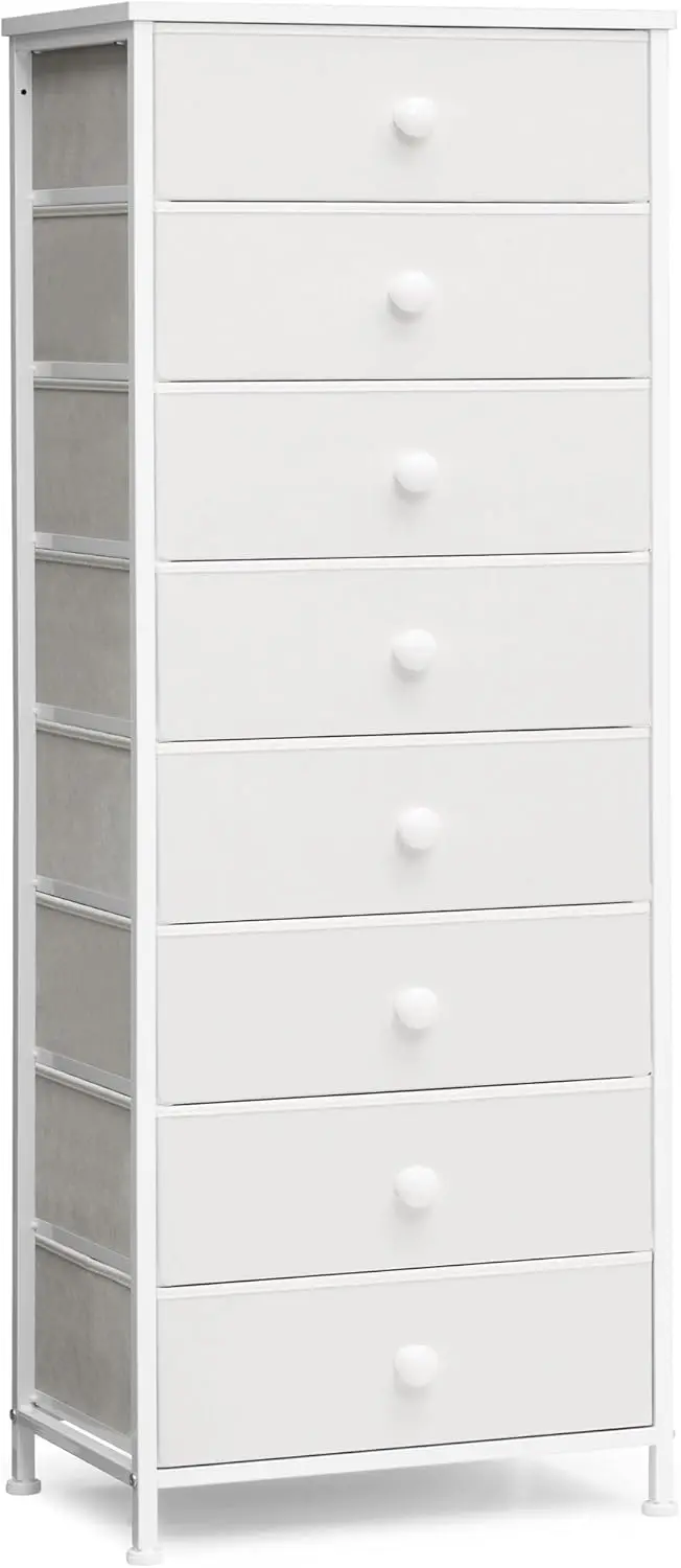 

Tall Dresser, 8-Drawer Fabirc Storage Tower, Chests of Drawers - Vertical Organizer Unit for Bedroom, Hallway, Entryway, Nurs