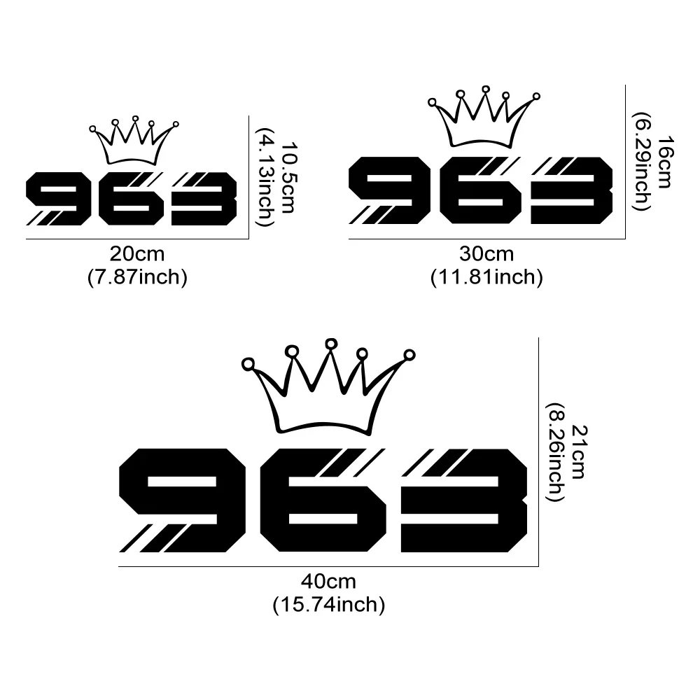 ملصق سيارة رقم إبداعي 963 تاج ديكور ملصق فينيل مضحك مقاوم للماء ملصق سيارة نافذة جسم السيارة لتقوم بها بنفسك اكسسوارات الديكور