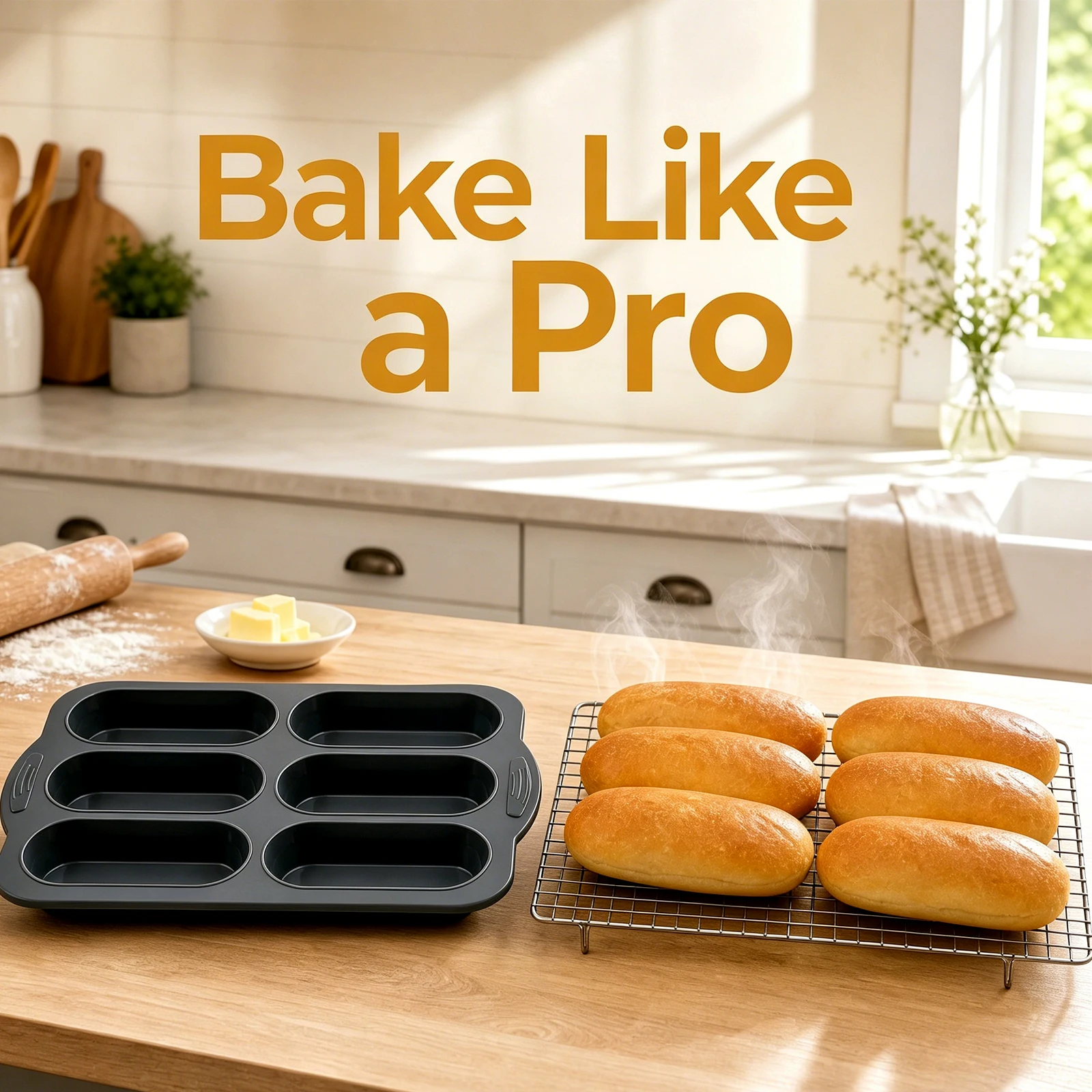 Silicone Baking Tray for French Bread Hot Dogs Long Rectangular Dark Grey Thick Mold for Bread Hamburgers Baking Hot Dogs