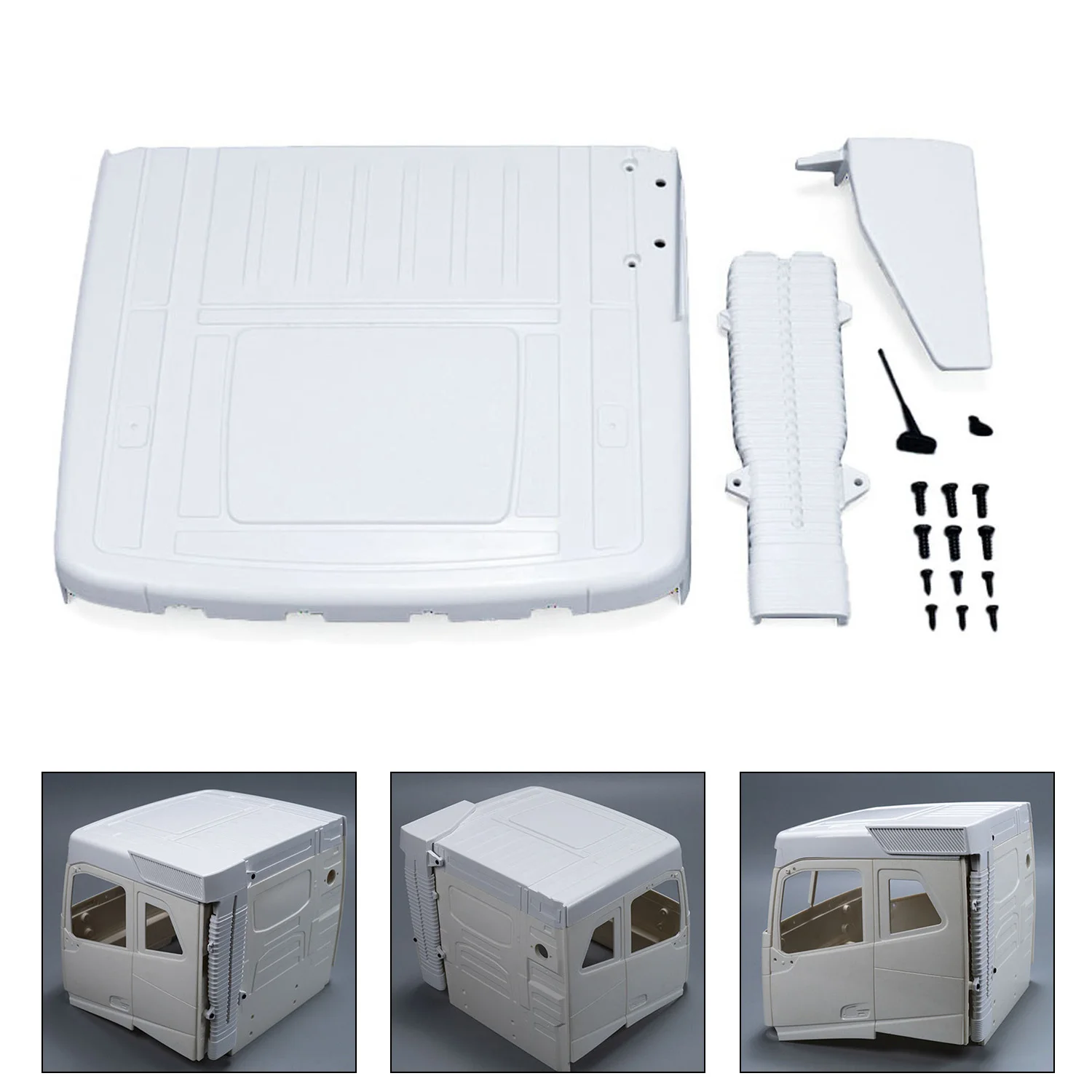 Repuesto de techo bajo de plástico para camión Tractor remoto Tamiya VO FH16 1/14 56375 56360 56362 camión teledirigido vehículo de rescate