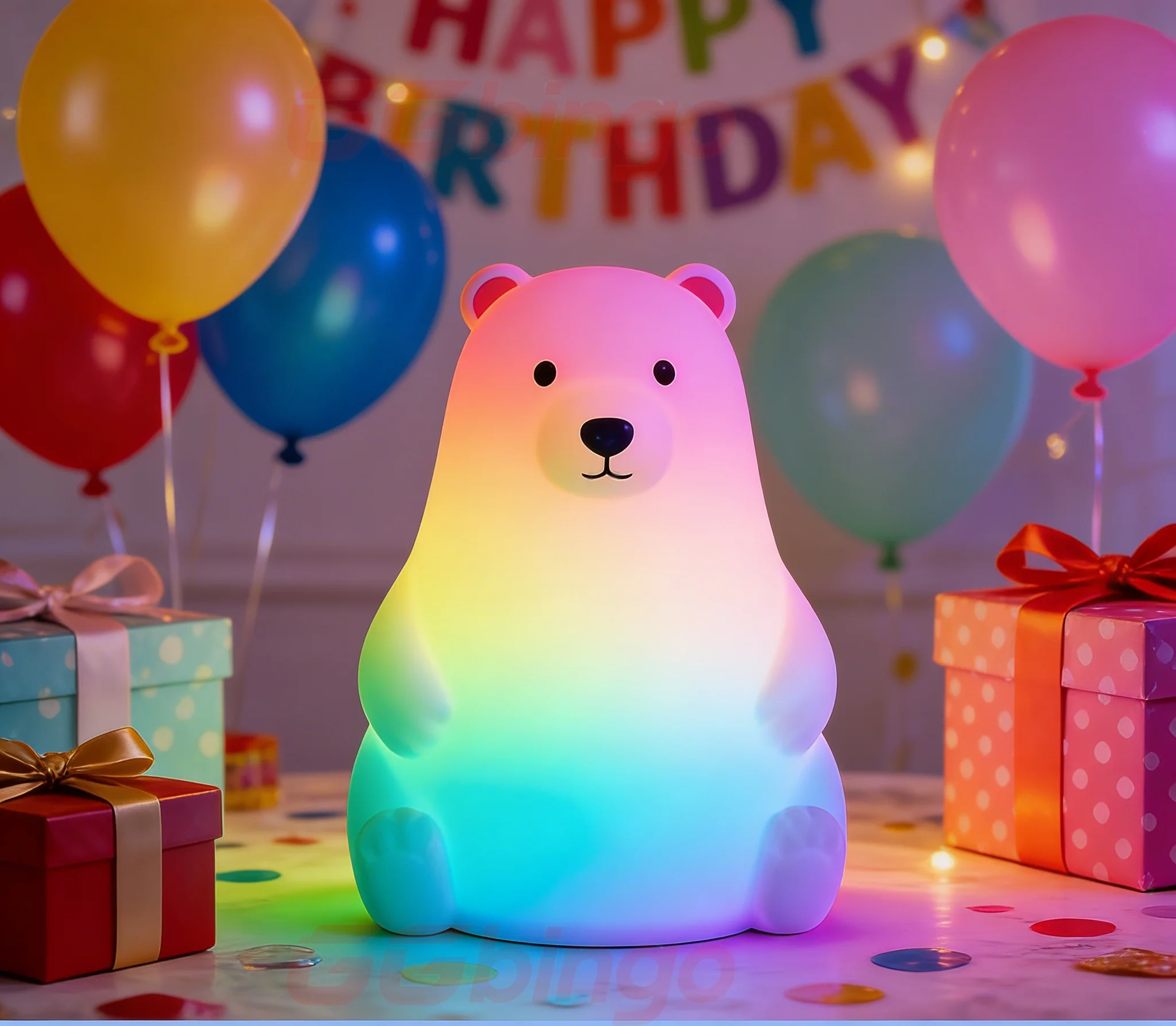 

Ночник «Полярный медведь», меняющий цвет при легком нажатии, с функцией таймера, идеальный подарок на День святого Валентина