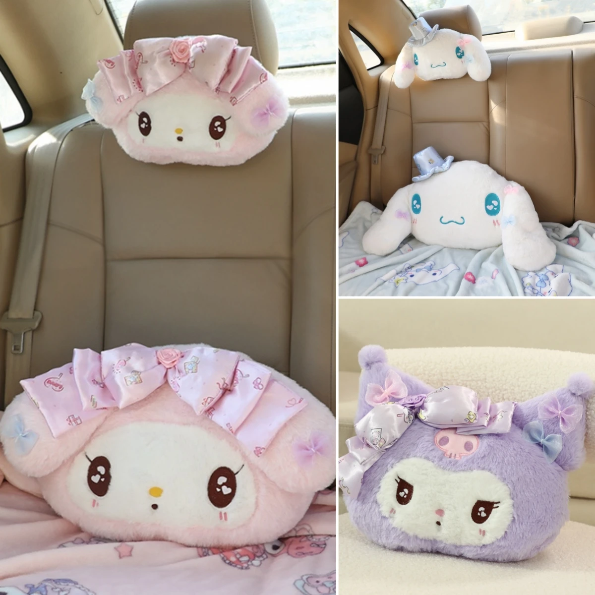 Bequemes My Melody Rückenkissen Kopfstütze für Autositz Stuhl Sofa Bett Kuromi Cinnamoroll Kuschelkissen Home Decor Weihnachtsgeschenke