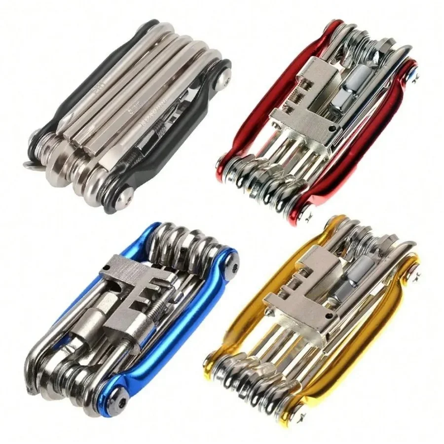 1pc/11 In 1 Bicycle Repair Tool Kit Mountain Bike Wrench Screwdriver Chain Hex Spoke Multifunction Bicycle Repaire Set Cycling