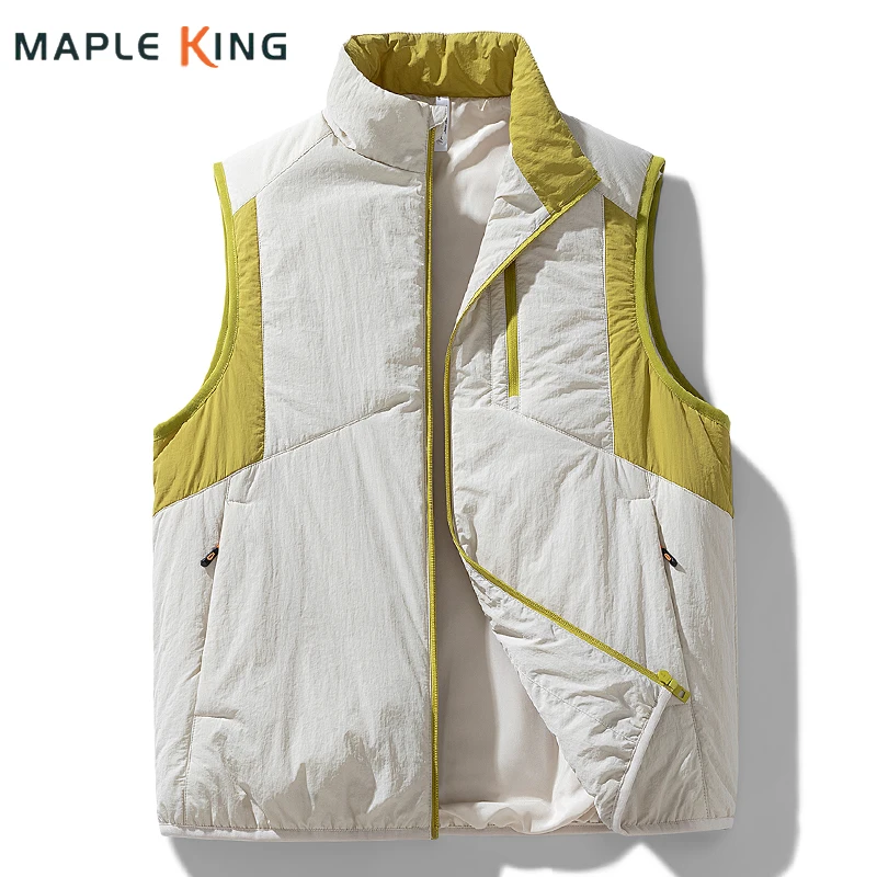 

Fashion Heating Vest for Man Women Patchwork Color 50% Sheep Wool Sleeveless Vest Jacket High Quality Thin Light Warm Outwear