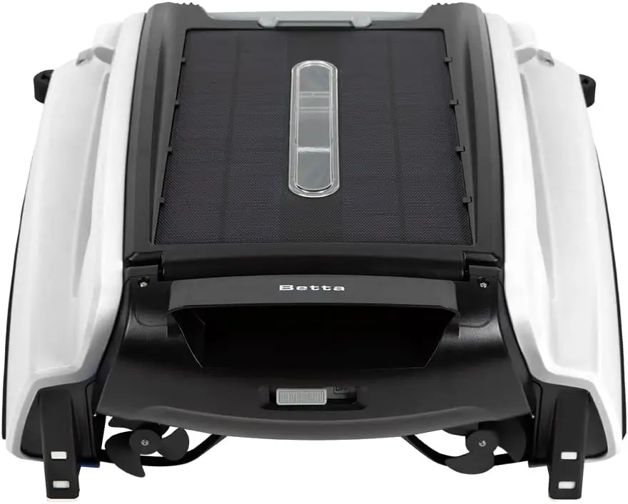 Solar Powered Automatic Robotic Pool Skimmer Cleaner with 30-Hour Continuous Cleaning Battery Power and Re-Engineered T