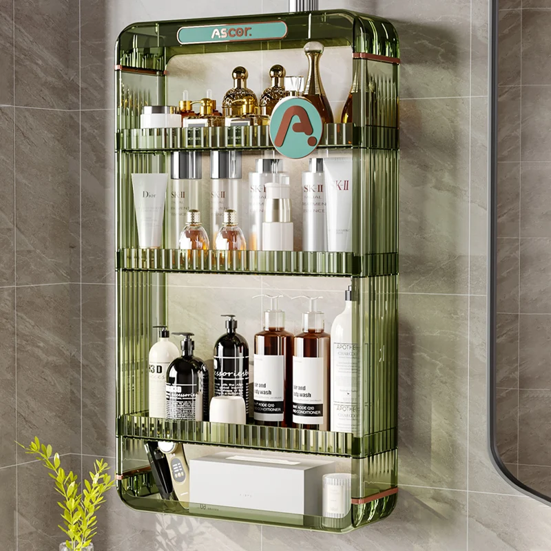 XK Bathroom Storage Rack Bathroom Toilet Punch-Free Wall-Mounted Cosmetics Washstand