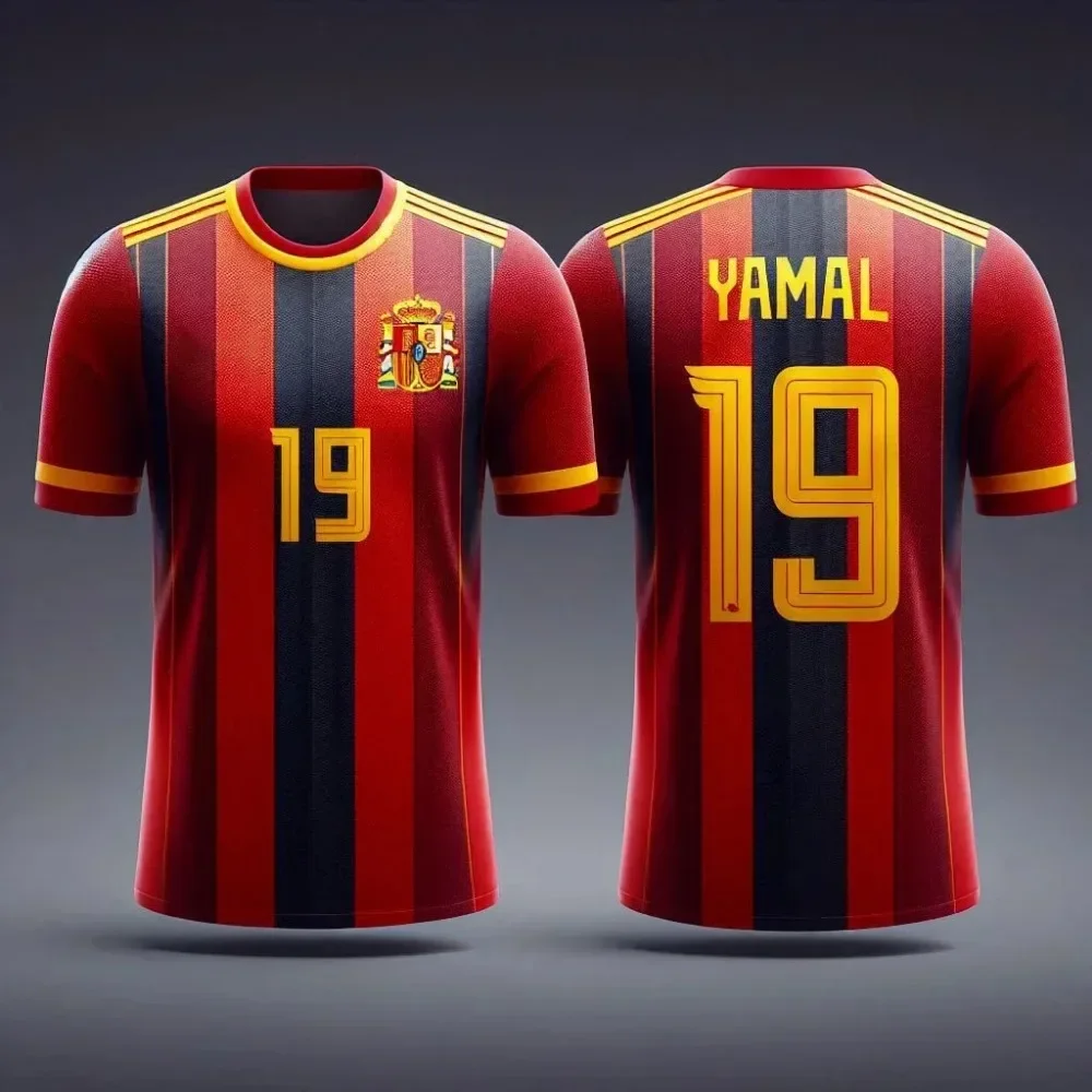 

2025 Hot Spain Jerseys Yamal Football Training Jerseys 3D Printed Fast Dry Team Large Size Men Clothing Top Shirt