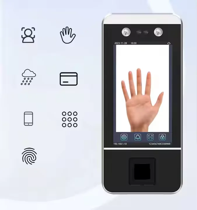 5 Inch Display Face Recognition Palm Vein Biometric Fingerprint Smart Door Access Control Time Attendance System